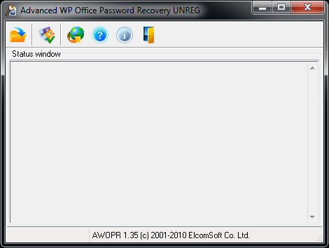Advanced WordPerfect Office Password Recovery Main Window